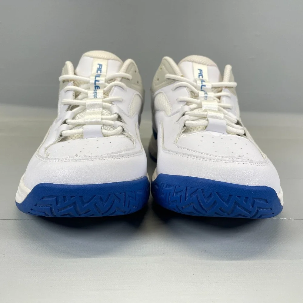 FitVille Amadeus Tennis Shoes Mens Size 9.5 Extra Wide White Blue Casual Sneaker